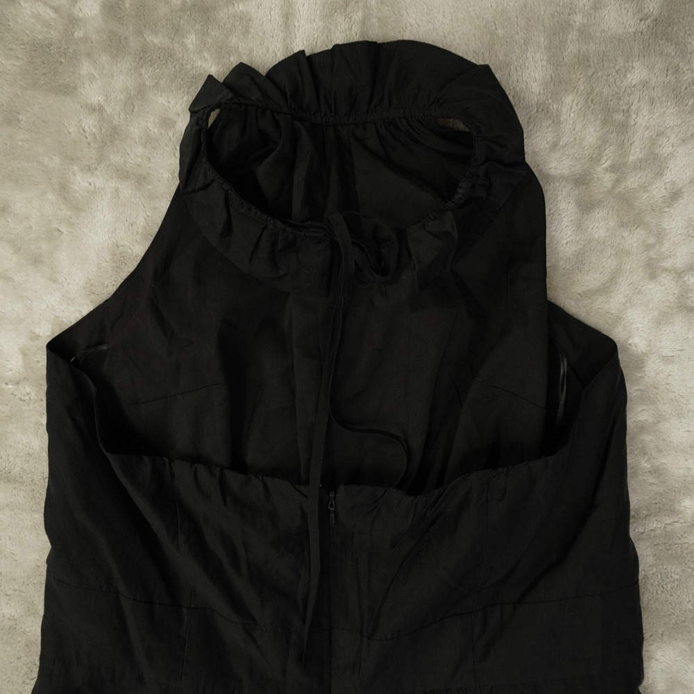 Banana Republic Dress Womens 12 NWT Black Lined Halter Ruffle Neck Chic Cocktail - Picture 3 of 11